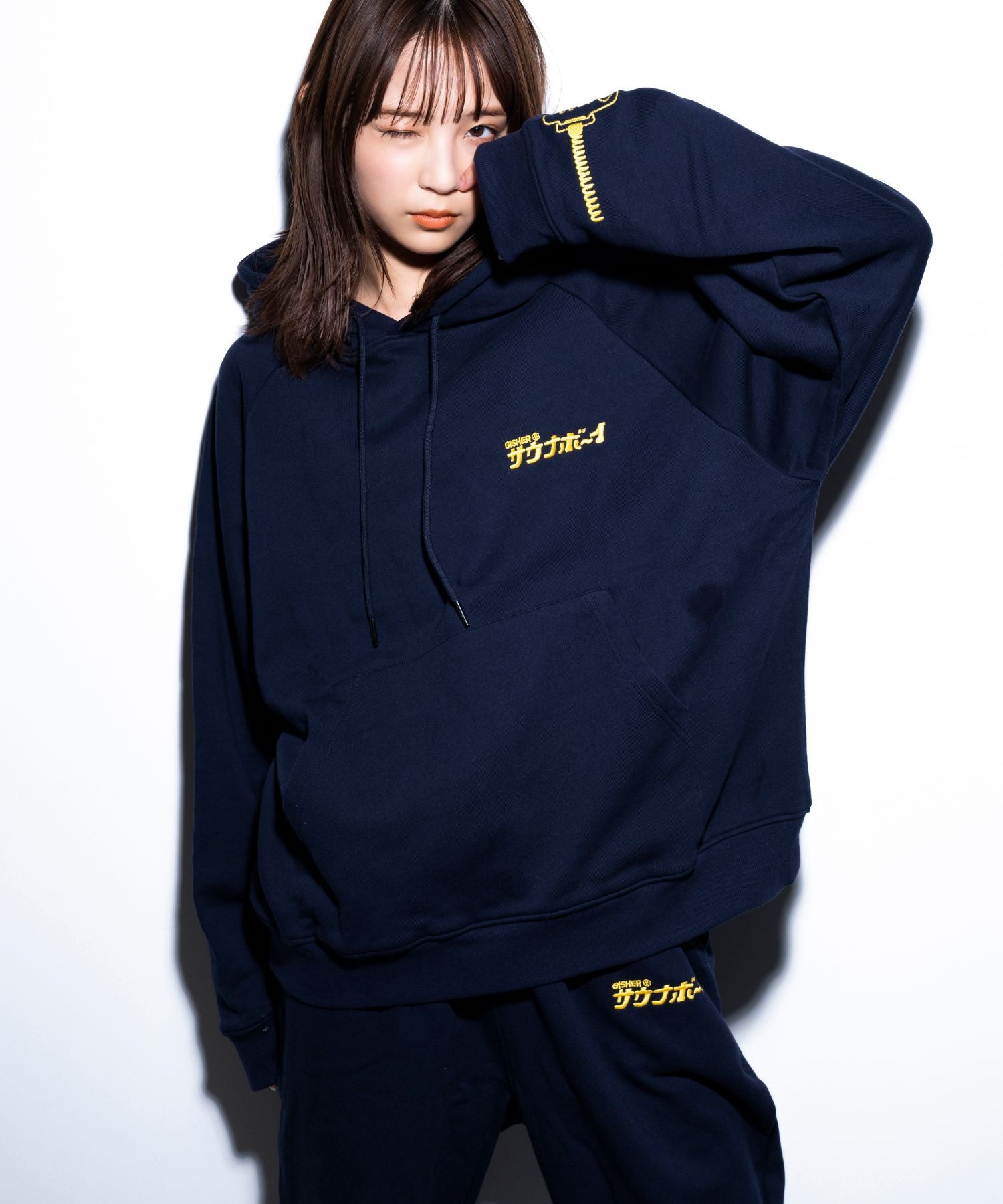 GS×サウナボーイ LOCKER KEY HOODIE SETUP NAVY