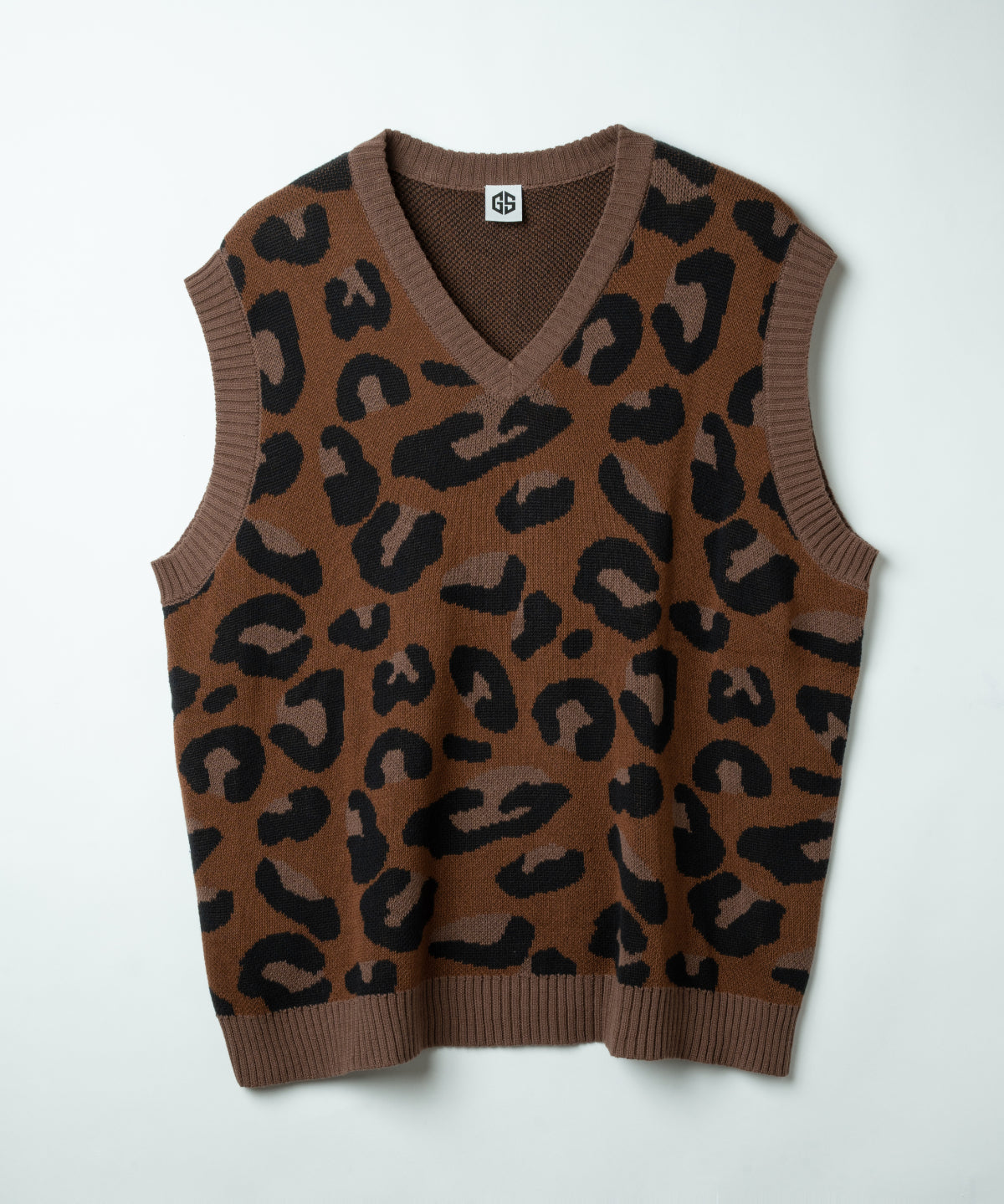 GS ANIMAL KNIT VEST Brown