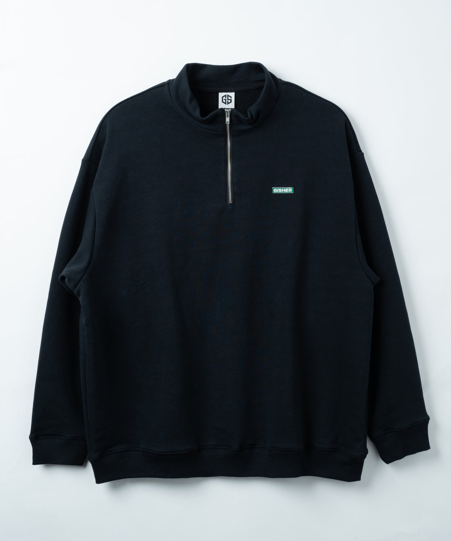 PIN SWEAT HALF ZIP PO (BLACK) – GISHER